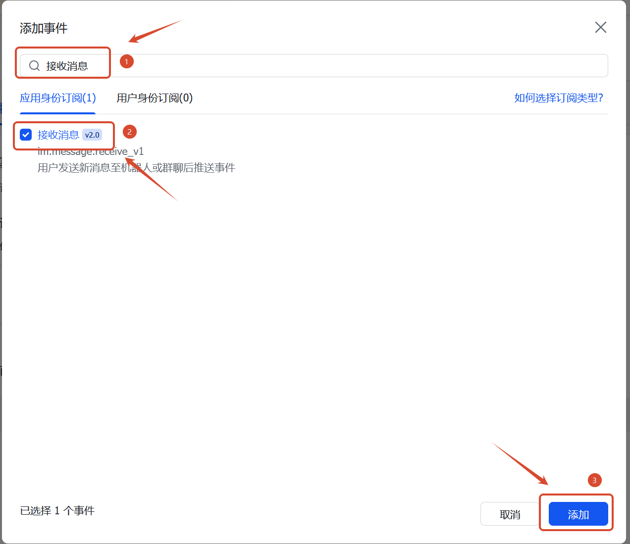 接收消息事件